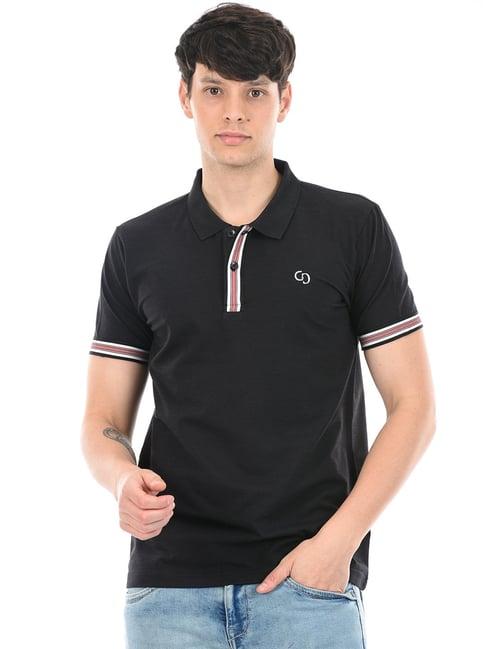 cloak & decker by monte carlo black regular fit polo t-shirt