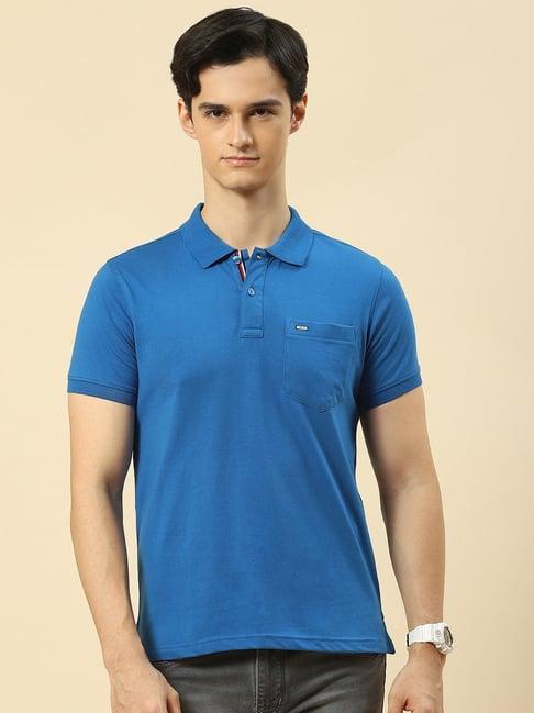 cloak & decker by monte carlo blue regular fit polo t-shirt