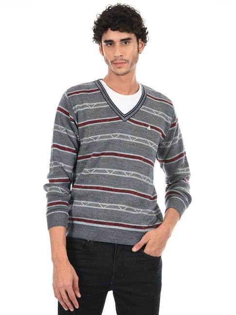 cloak & decker by monte carlo dark grey striped sweater