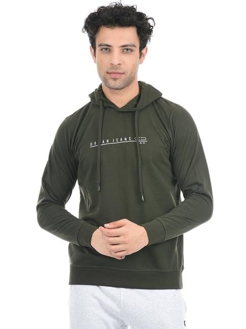 cloak & decker by monte carlo green regular fit hooded sweatshirt