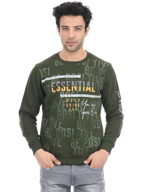 cloak & decker by monte carlo green regular fit sweatshirt