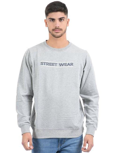 cloak & decker by monte carlo grey regular fit sweatshirts