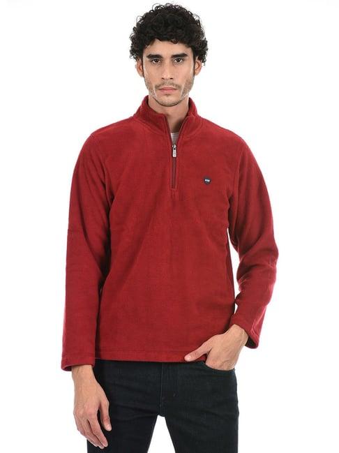 cloak & decker by monte carlo maroon high neck sweatshirt