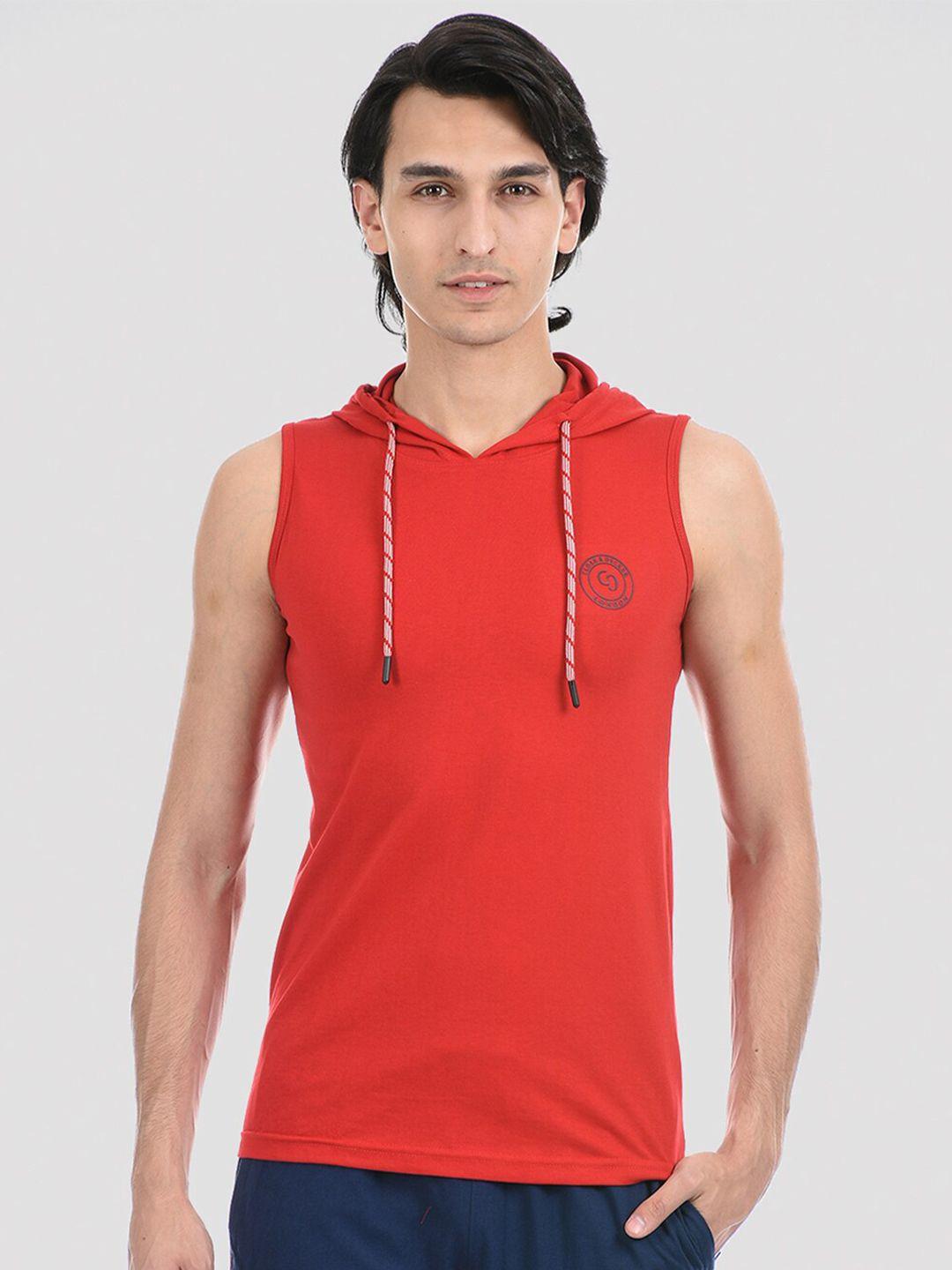 cloak & decker by monte carlo men red v-neck raw edge t-shirt