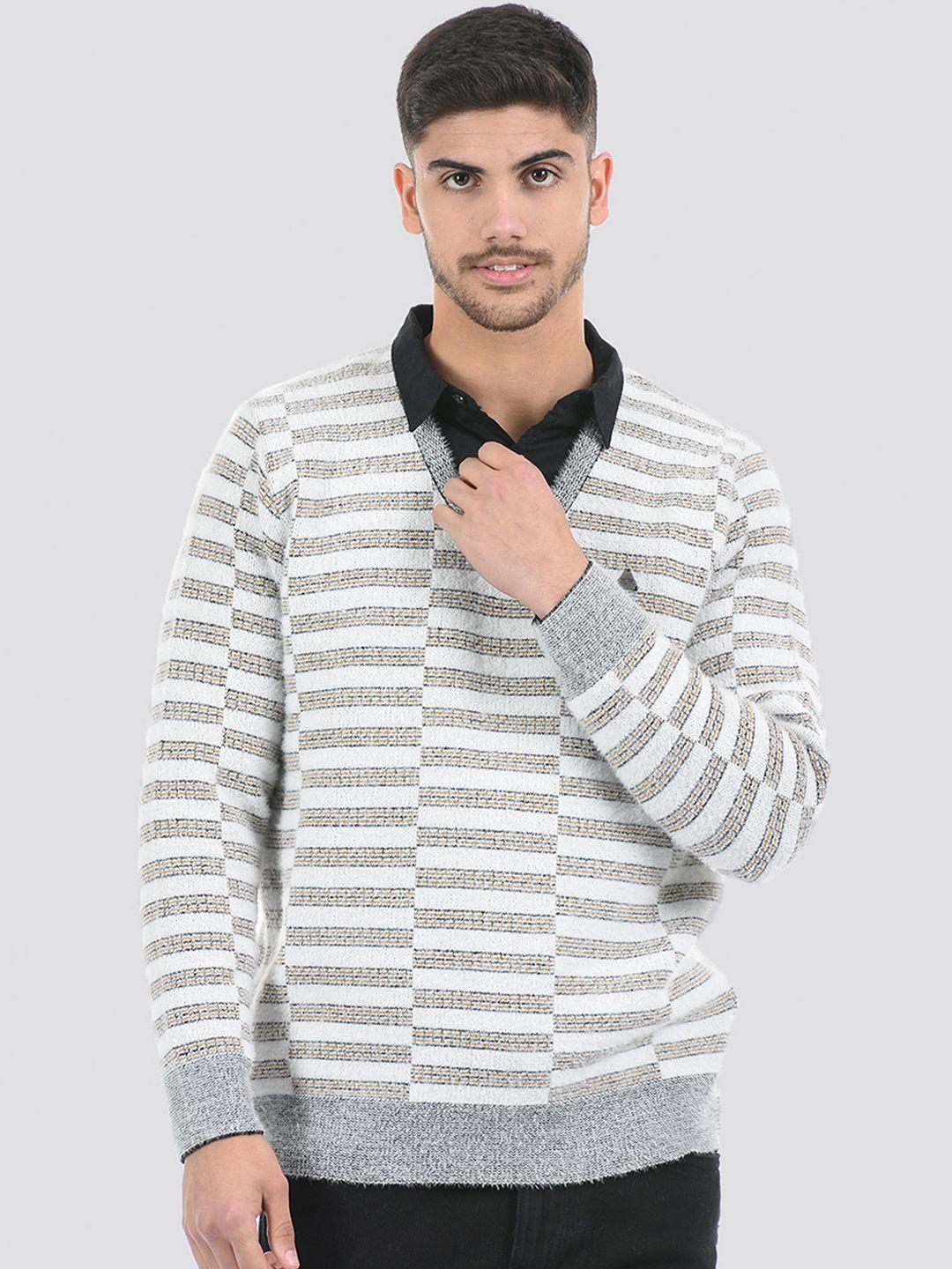 cloak & decker by monte carlo men striped acrylic pullover sweater