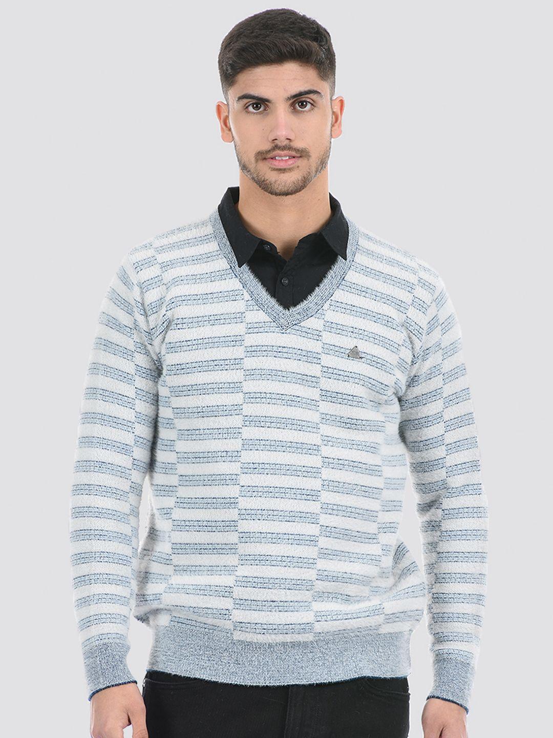 cloak & decker by monte carlo men striped acrylic pullover sweater