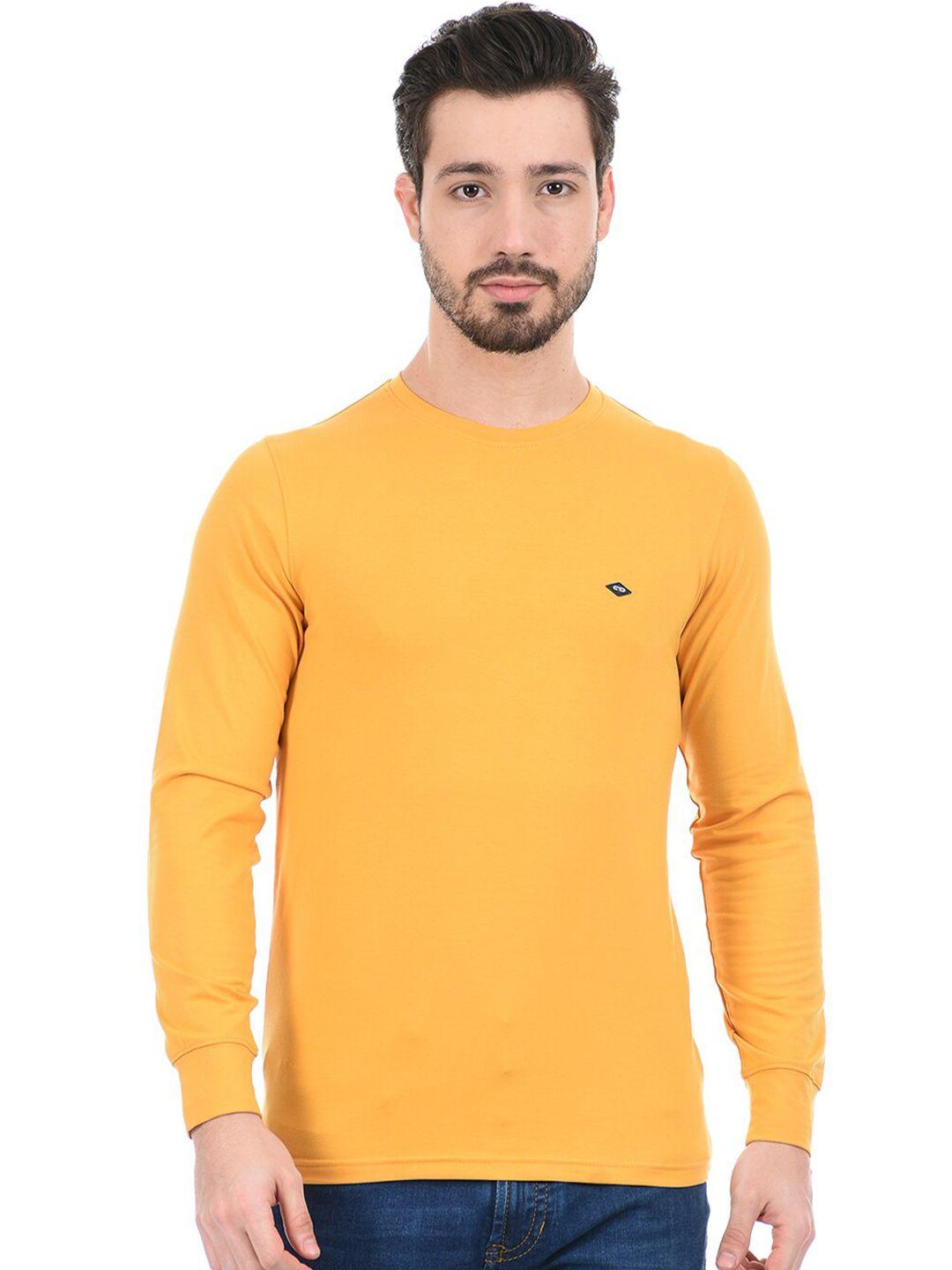 cloak & decker by monte carlo men yellow cotton t-shirt