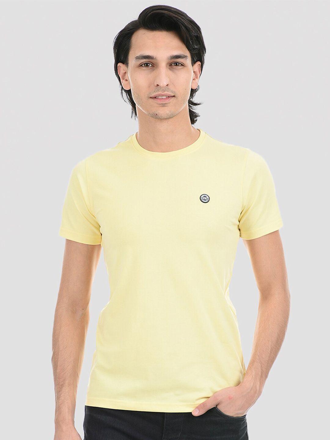 cloak & decker by monte carlo men yellow solid t-shirt