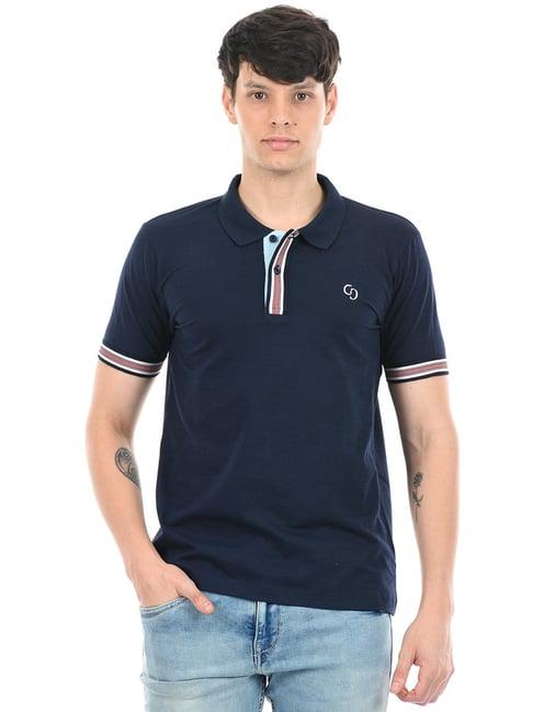 cloak & decker by monte carlo navy regular fit polo t-shirt