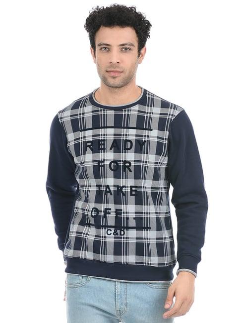 cloak & decker by monte carlo navy regular fit sweatshirt