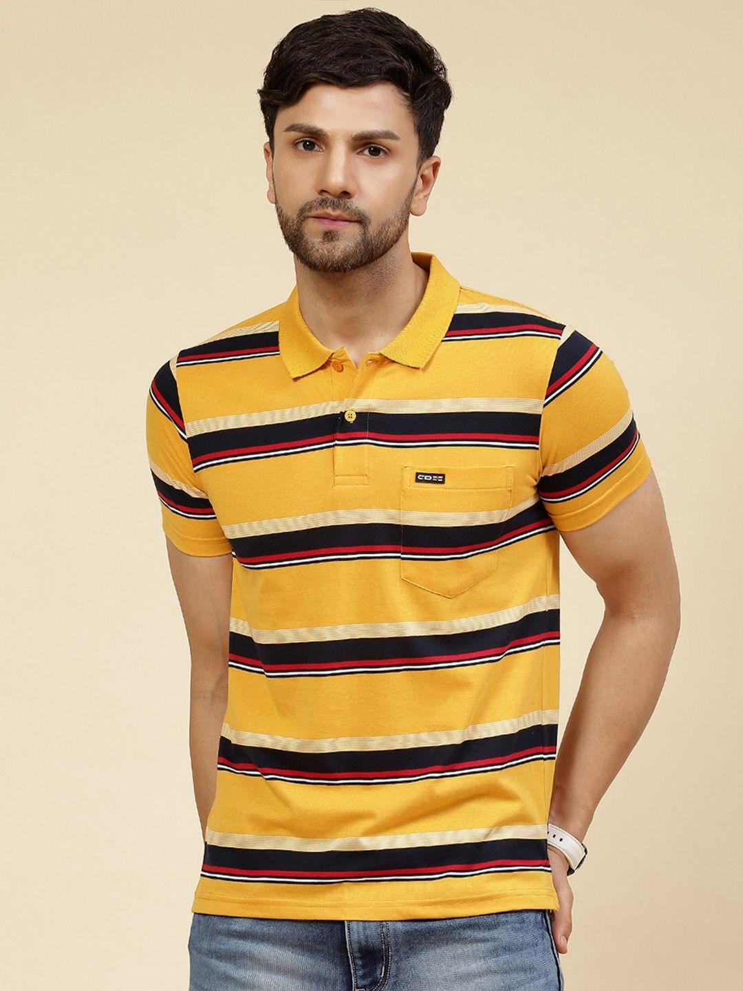 cloak & decker by monte carlo polo collar striped cotton t-shirt
