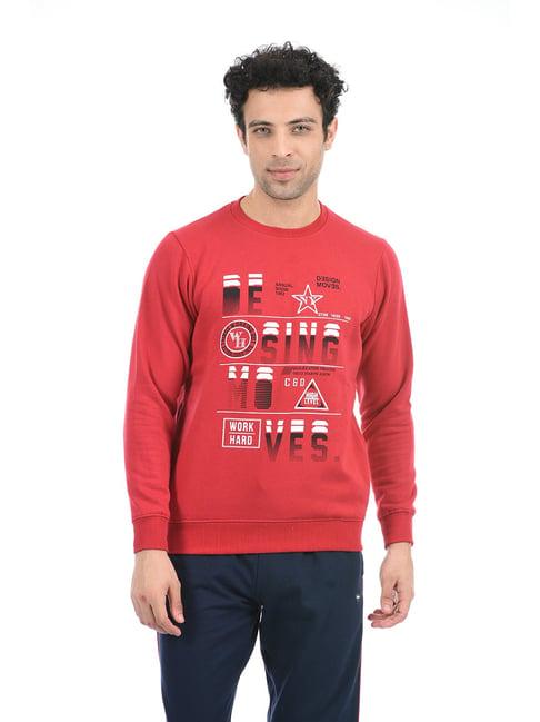 cloak & decker by monte carlo red regular fit sweatshirt