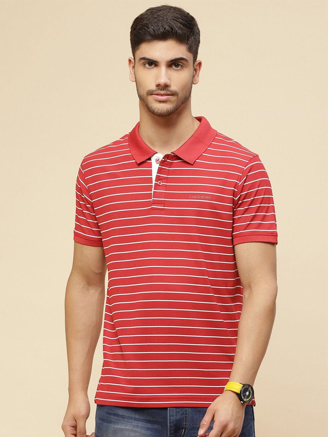 cloak & decker by monte carlo striped polo collar cotton t-shirt