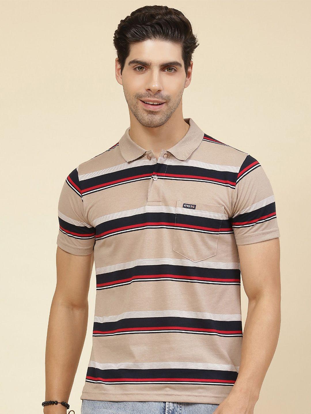 cloak & decker by monte carlo striped polo collar cotton t-shirt