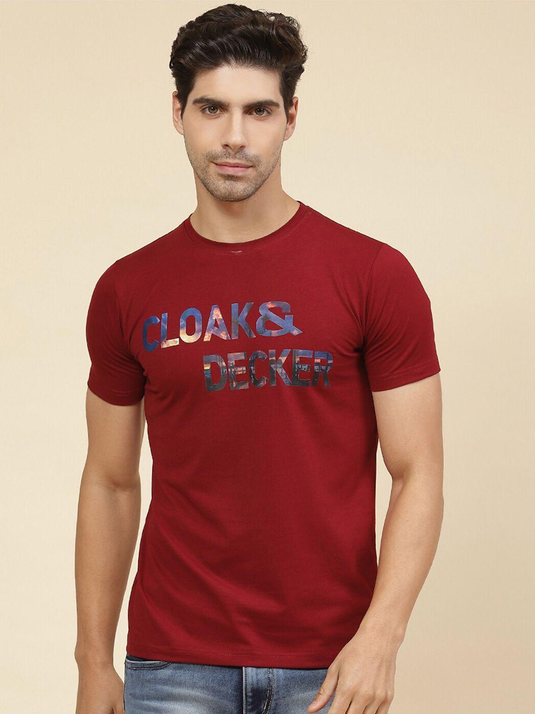 cloak & decker by monte carlo typography printed cotton t-shirt