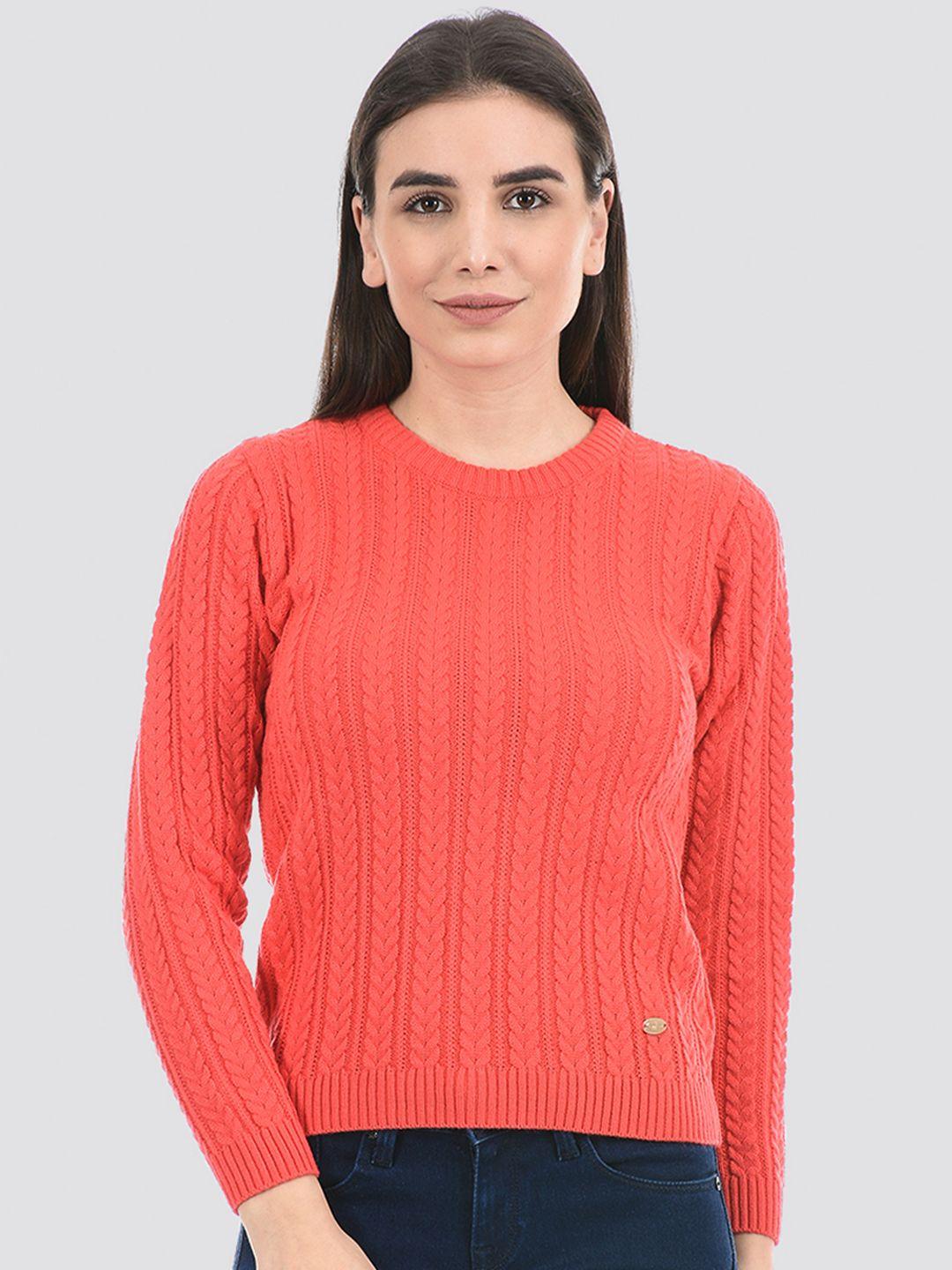 cloak & decker by monte carlo women red ribbed acrylic pullover sweater