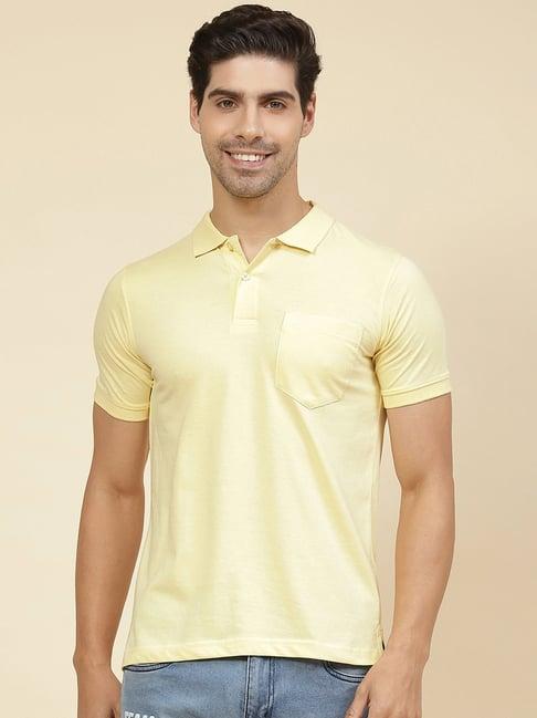 cloak & decker by monte carlo yellow regular fit polo t-shirt