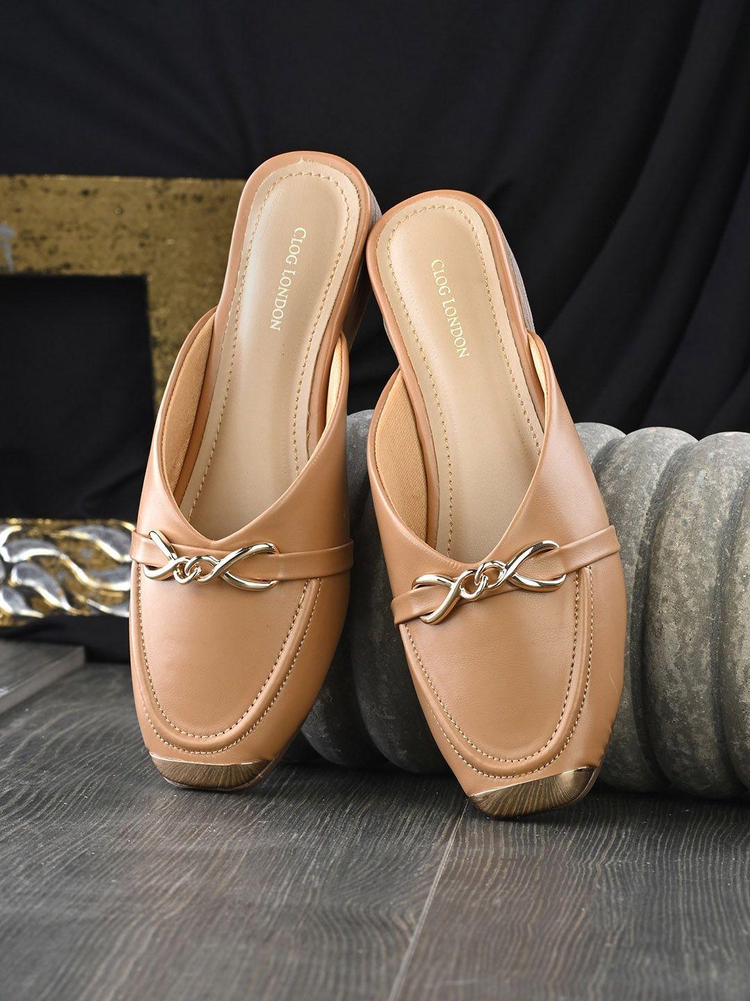 clog london embellished comfort heels mules