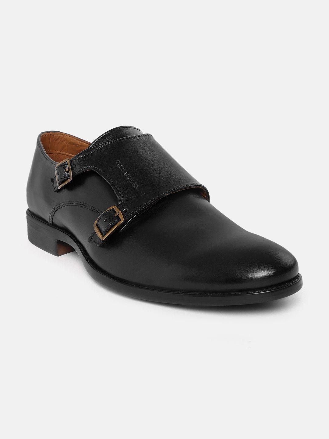 clog london men black leather monk shoes