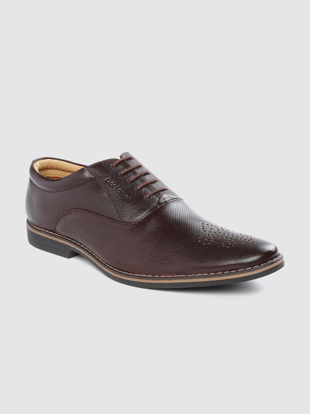 clog london men brown formal leather brogue shoes