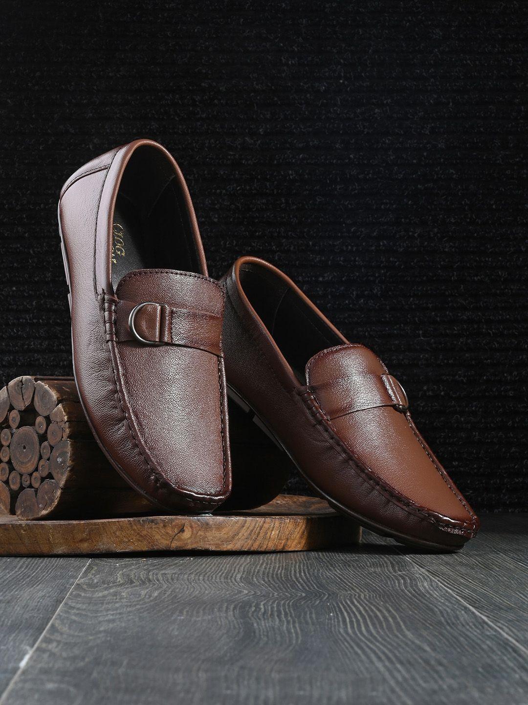 clog london men brown leather loafers