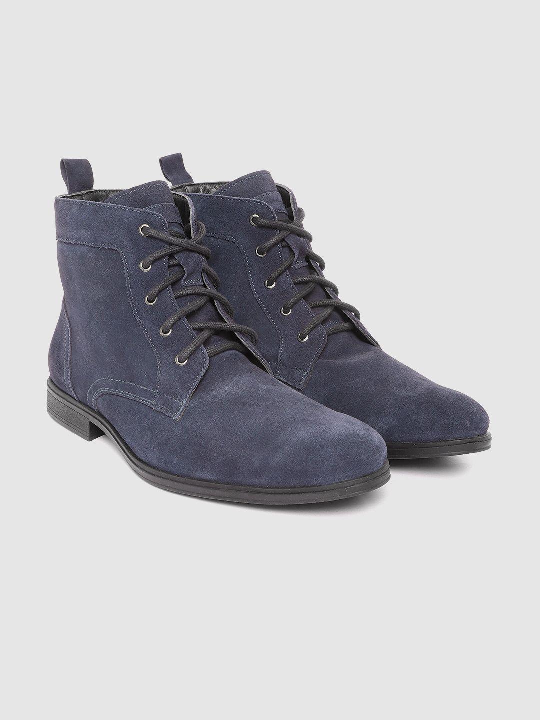clog london men navy suede leather boots