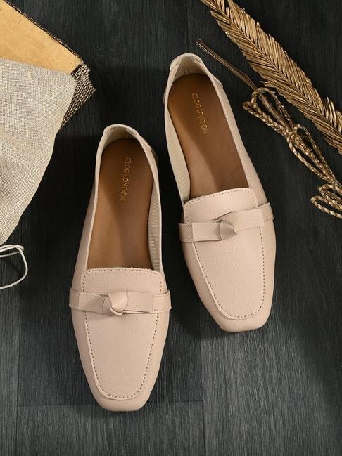 clog london women's beige casual loafers