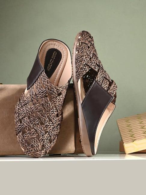 clog london women's brown mule shoes