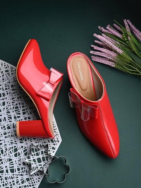 clog london women's red mule shoes