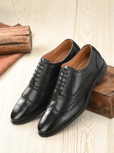 clog london men's black brogue shoes