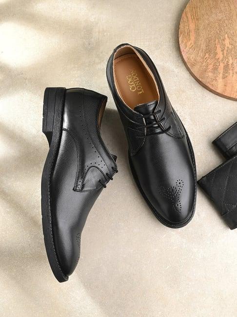 clog london men's black derby shoes