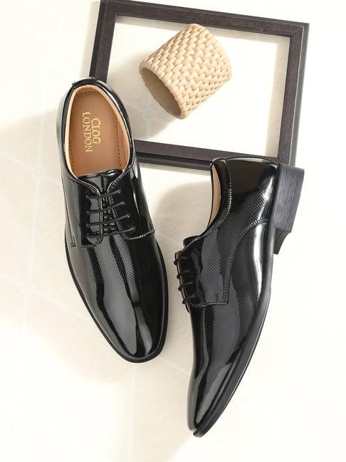 clog london men's black derby shoes