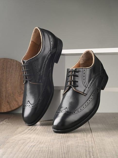 clog london men's black derby shoes