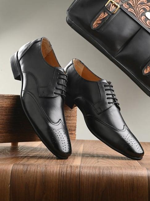 clog london men's black derby shoes