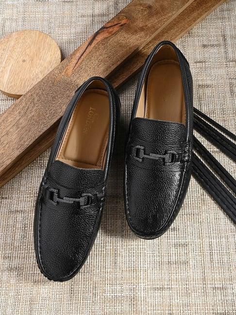 clog london men's black formal loafers