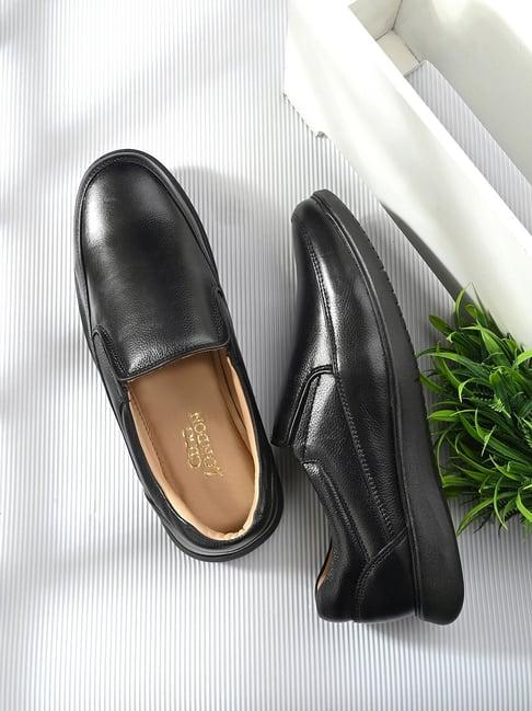 clog london men's black formal loafers