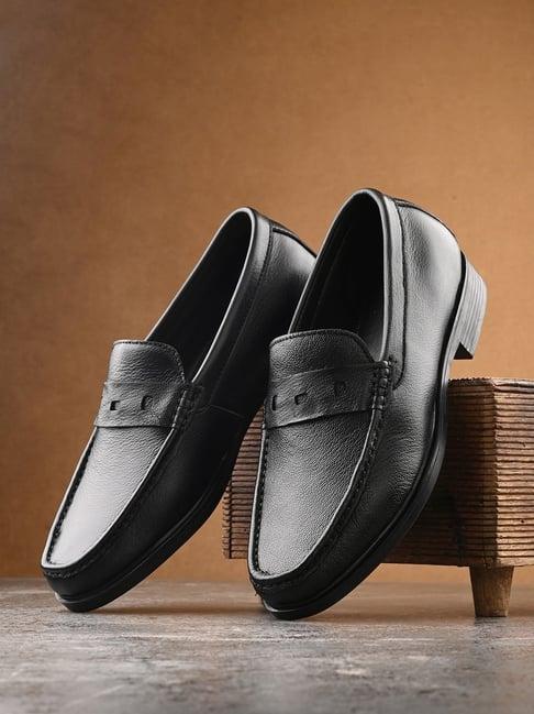 clog london men's black formal loafers