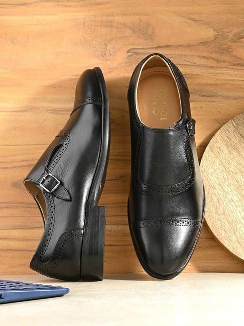 clog london men's black monk shoes