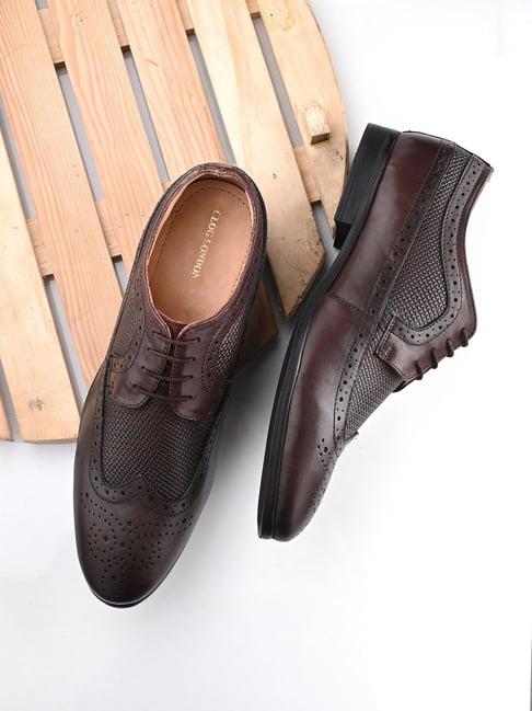 clog london men's brown brogue shoes