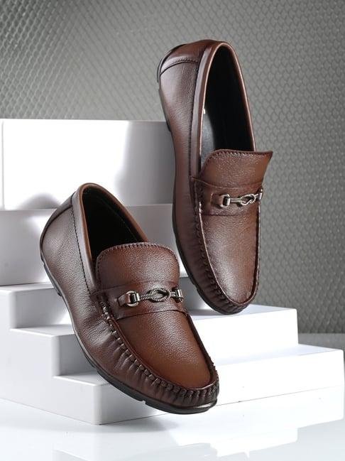 clog london men's brown casual loafers