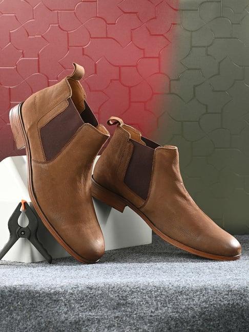 clog london men's brown chelsea boots