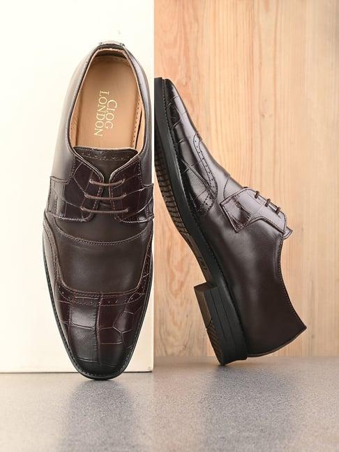 clog london men's brown derby shoes