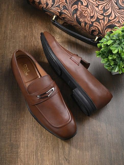 clog london men's brown formal loafers