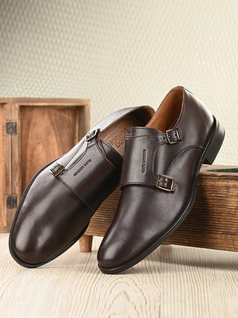 clog london men's brown monk shoes