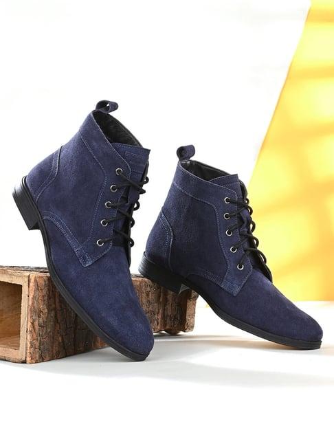 clog london men's navy derby boots