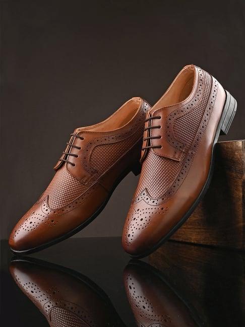 clog london men's tan brogue shoes