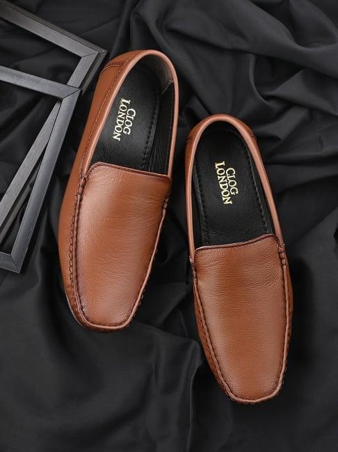 clog london men's tan casual loafers