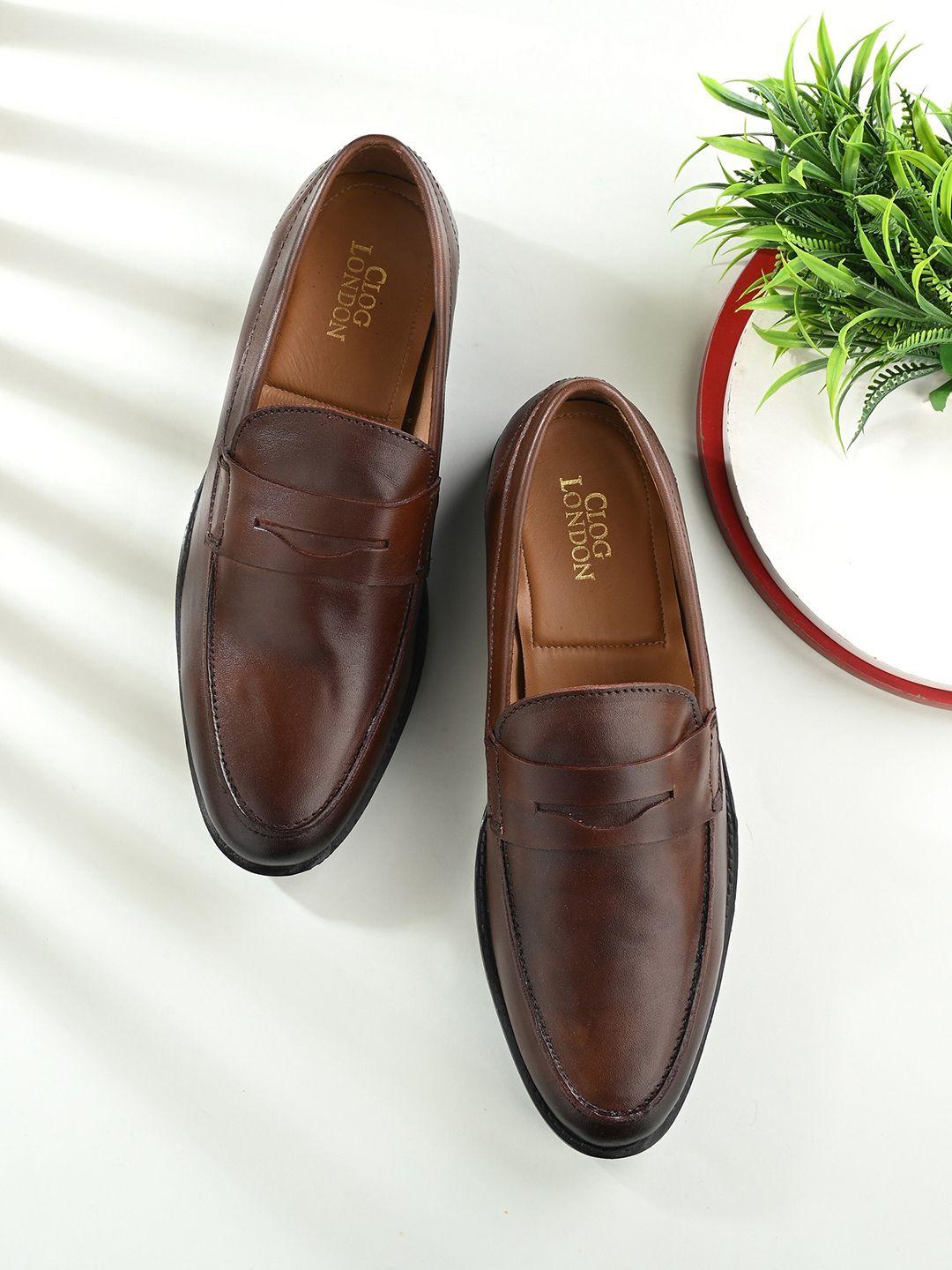 clog london men brown leather monks