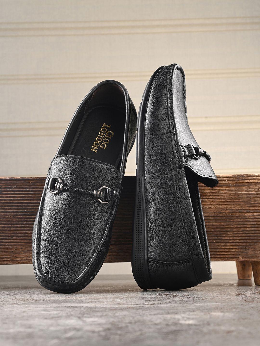clog london men leather square toe loafers