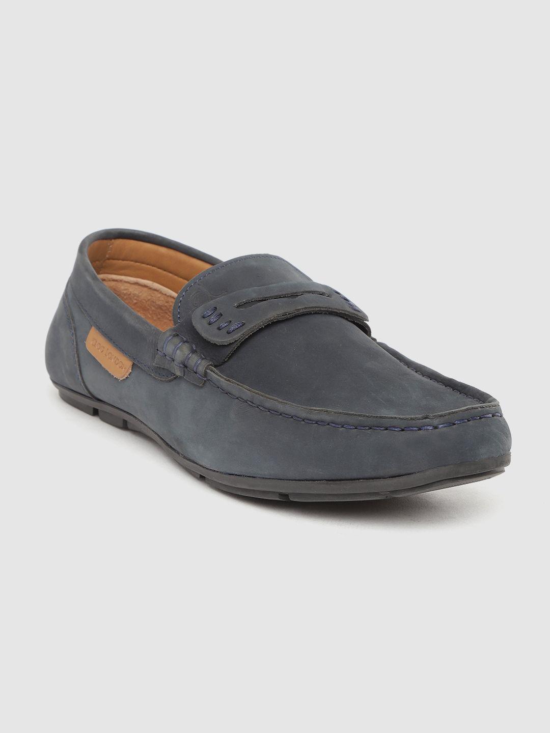 clog london men navy blue nubuck penny loafers